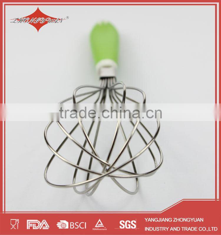 10 inches Stainless steel egg beater with plastic handle