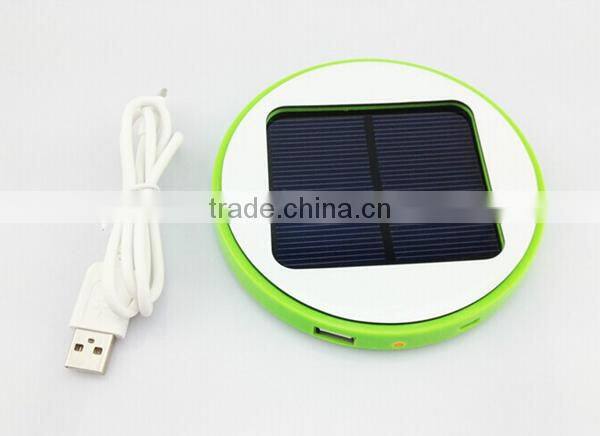 1800mAh Round Mirror Shape Solar Power Bank Adsorption Available