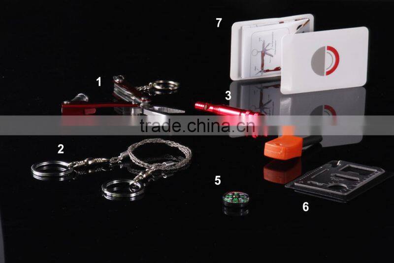 Hot Sale SOS portable survival gear SOS Box Set 6 in 1 SOS Box