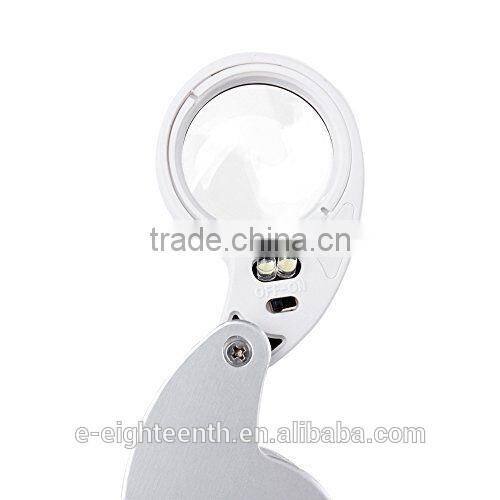 MG21011 Flexzion Illuminated Jeweler Loupe 40X 25 mm Glass Lens Eye Magnifier Magnifying