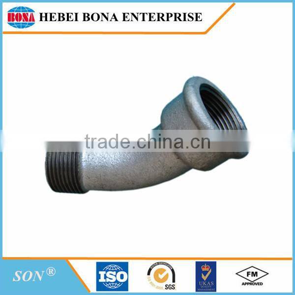 ISO cerficate Galvanized iron pipe fittings with bead edge