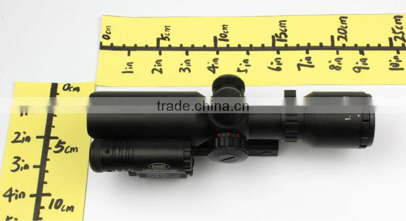 Tactical compact 1.5-5X32 riflescope red/green illuminated Mil-Dot Reticle with side attached green laser scope combo