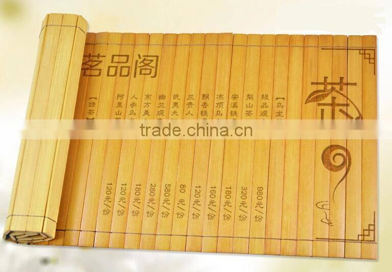 special bamboo menu book for restaurant