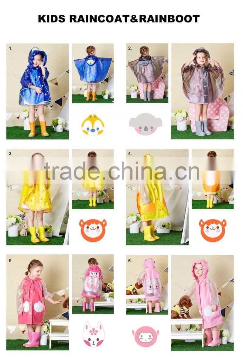 colorful cartoon figure custom printed print children waterproof cheap rain ponchos with sleeves rain kids poncho
