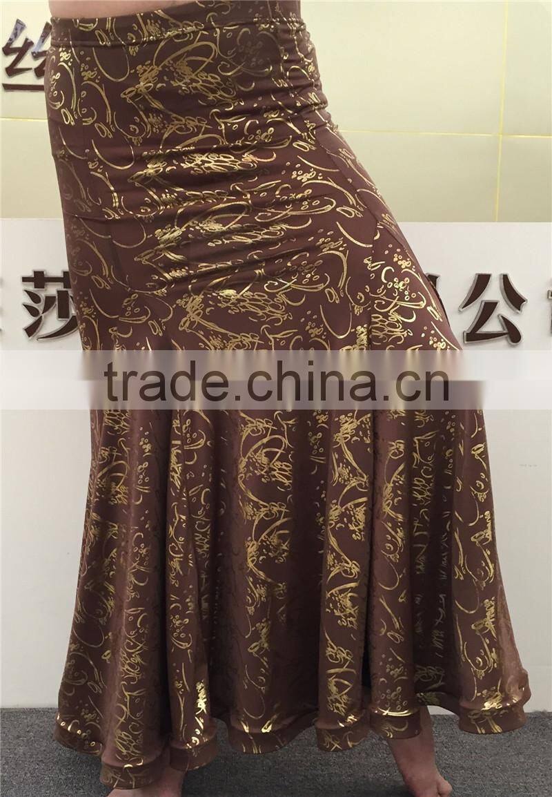 Stretchy metallic belly dance trumpet mermaid fusion skirt