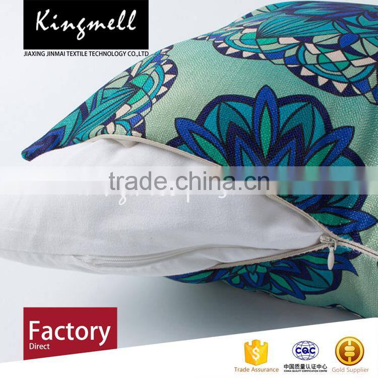 Customize folk style digital printed leather car seat cotton linen cushion cover