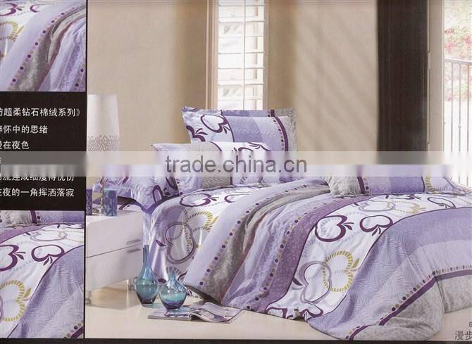 digital printing flower design jacquard diamond velvet hotel bedding set