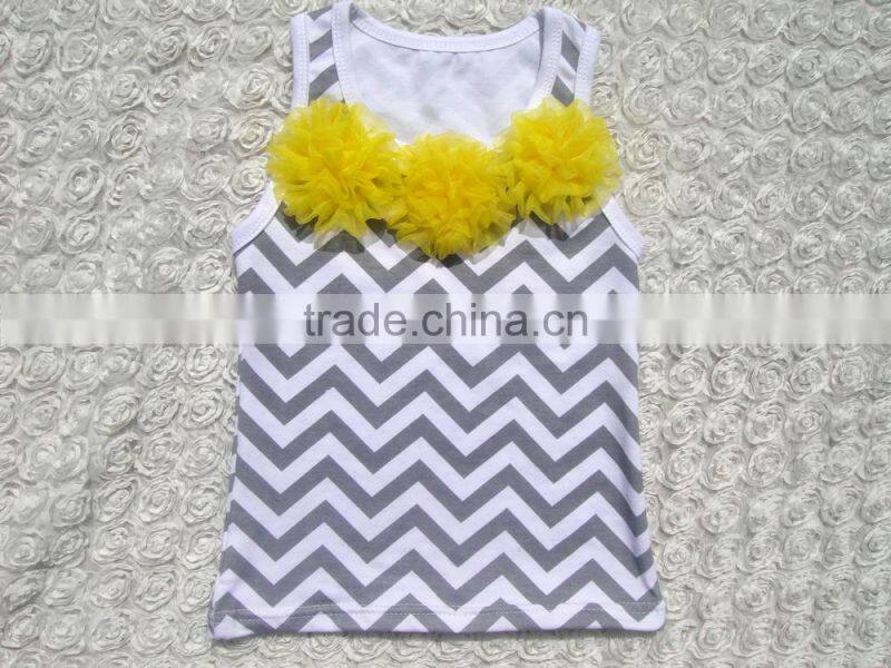 Newest design kids cotton chevorn tank top