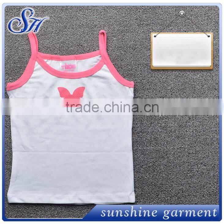 wholesale white kids cotton t shirt kids girls vest