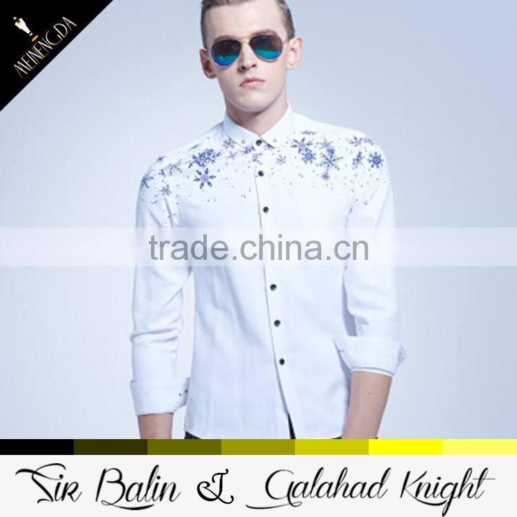 Comfortable fabric fashion print long sleeve custom printed hawaiian zipper shirt with thai silk