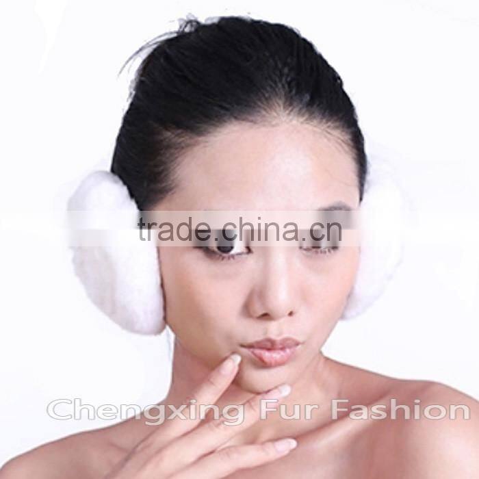 CX-EM-03H Cheap Fluffy Warm Womens Genuine Rex Rabbit Fur Earmuff
