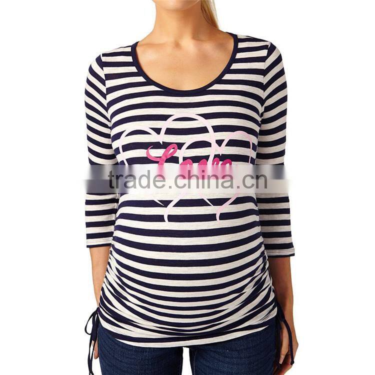 Cotton inner long sleeve plus size motherhood t shirt wholesale maternity