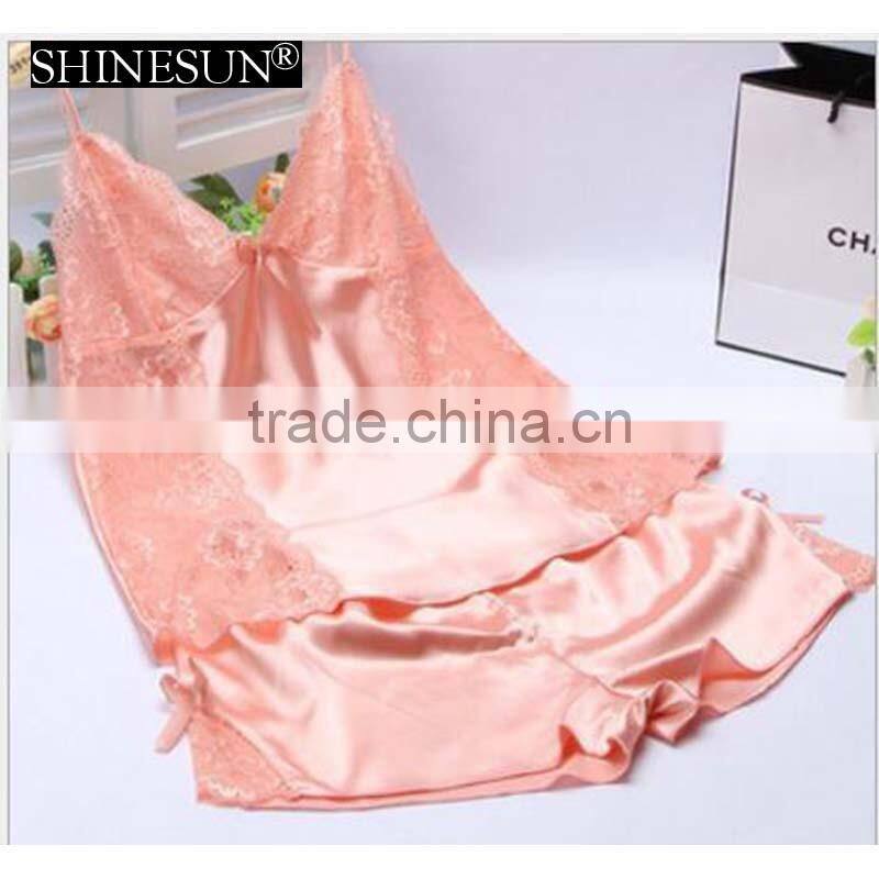 2017 silk pajamas harness sexy night skirt sleepwear home clothes sexy underwear
