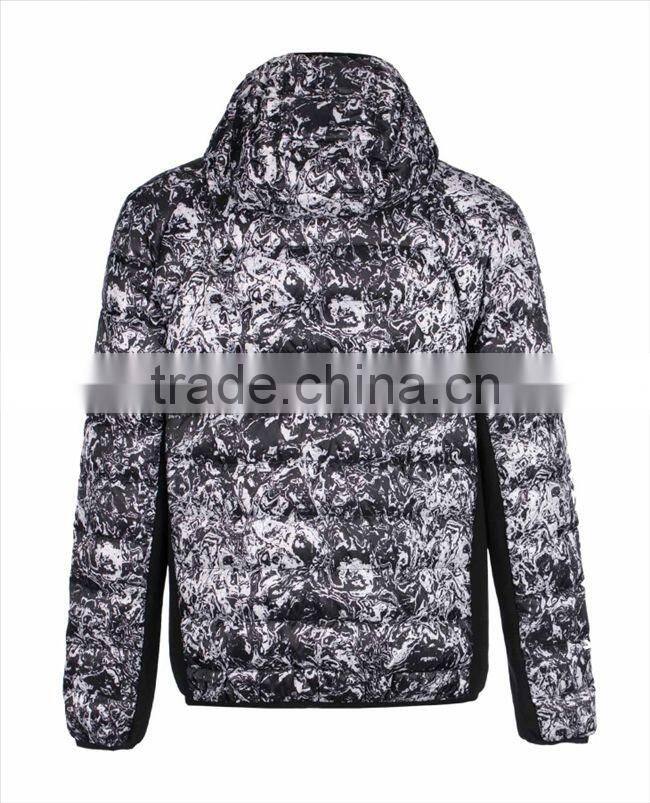 Hot Style Water-Wave Print Light Weight Fashion Quilting Padded Jacket For Men