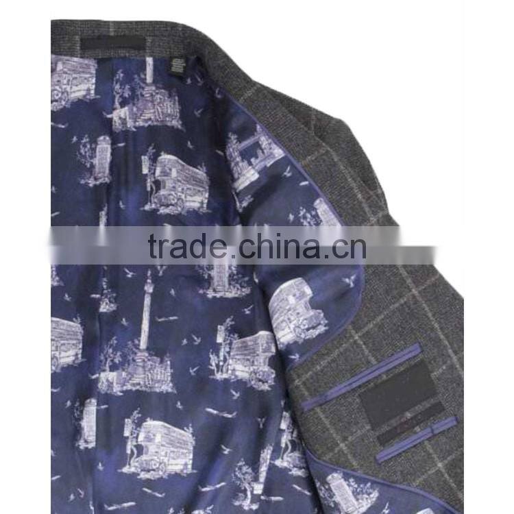 2017 Made In China Vintage Trendy Checked Suit Jacket Blazer Men Suit