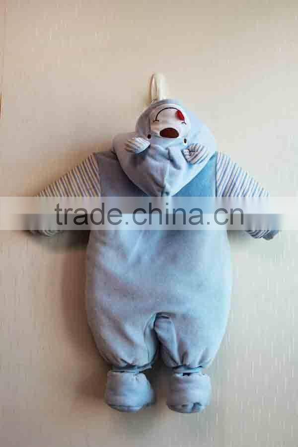 Newest Winter Baby Romper 100% Cotton Boys Long Sleeve Hooded Bodysuit