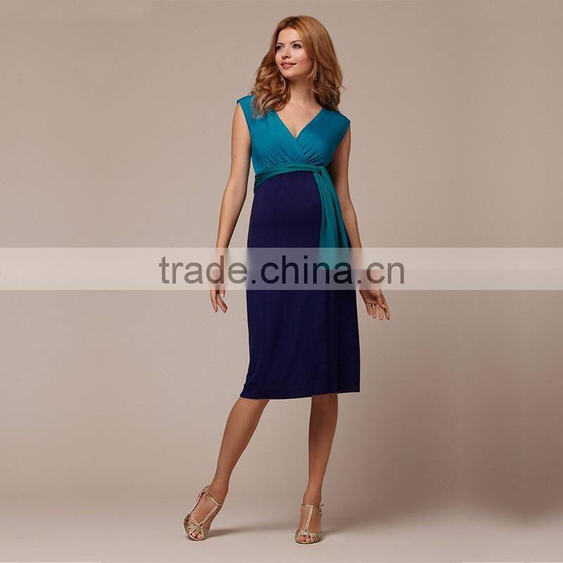 summer blue maternity clothes fashion comfortable maternity dresses for office