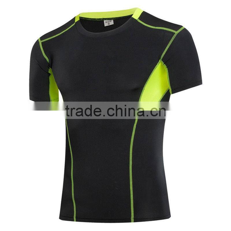 Underwear Men's Muscle Stretch Fabric Compression Tight T-Shirt Workout Running Sports Gym Athletic Marathon T Shirt