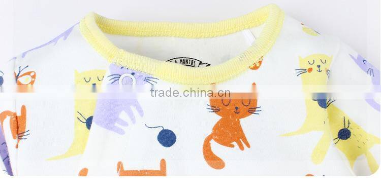 Cute pattern new design long sleeve new born baby romper wholesale baby wear