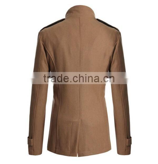 Hot sale 4 colors and 4 size for choice casual European stylish mature men coat woolen