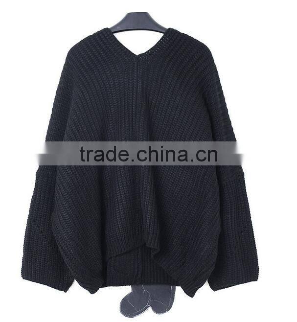 M1209 Runwaylover 2016 latest design fashion ladies v-neck sequin cartoon figure letter pattern sweater