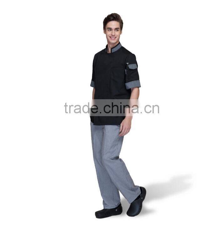 Juqian new fashion Man Chef's Short Sleeve Jacket Restaurant & Hotel Kitchen Chef Uniform colors