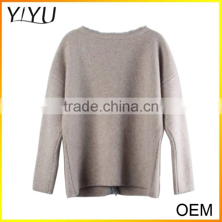 2016 Latest Designs long sleeve 100% cashmere cardigan sweater