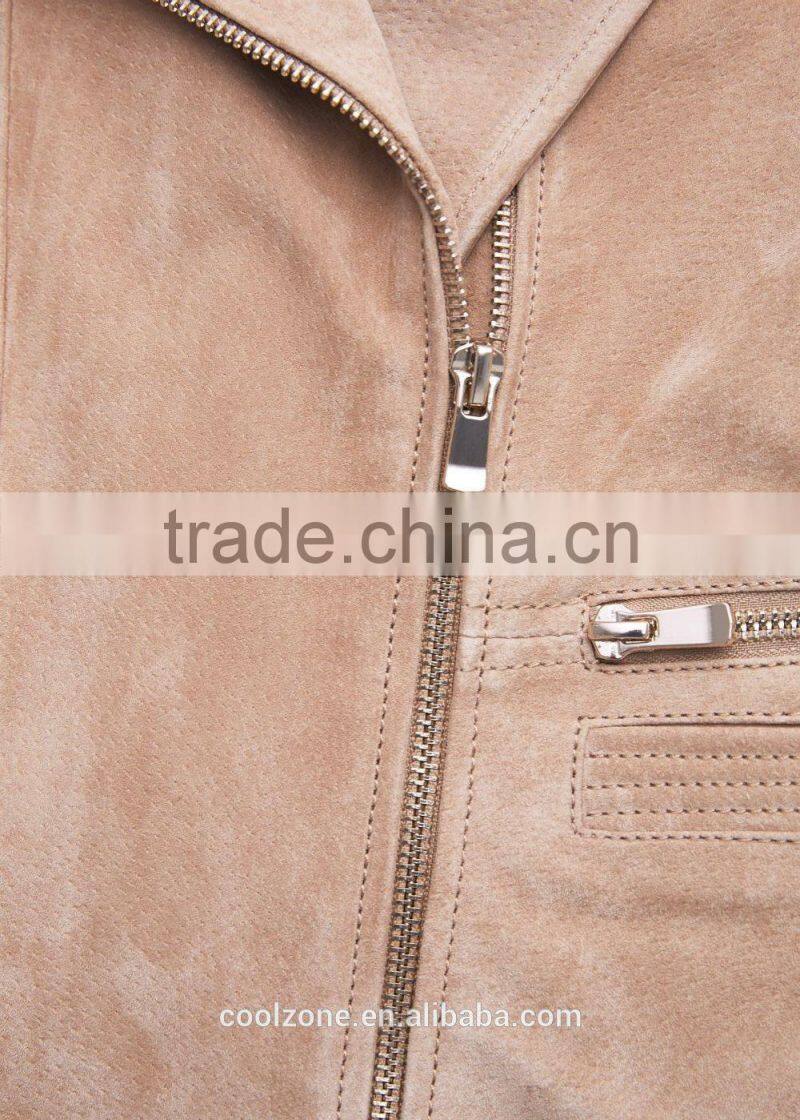 New fashion zipped fastening through front long sleeve jacket