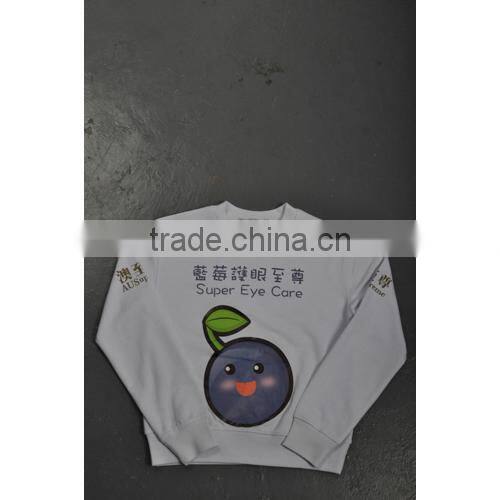 Wrinkle Free CVC Fabric mens printing pullover sweatshirt hoodie