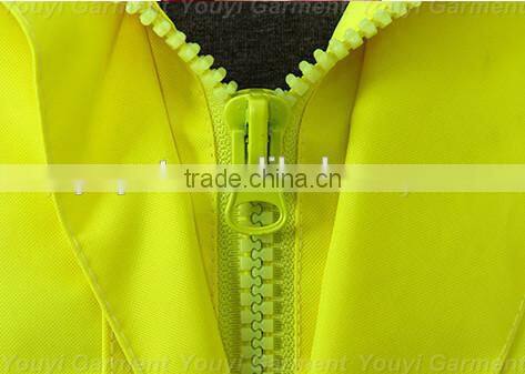 promotional reflective yellow mens raincoat with hood