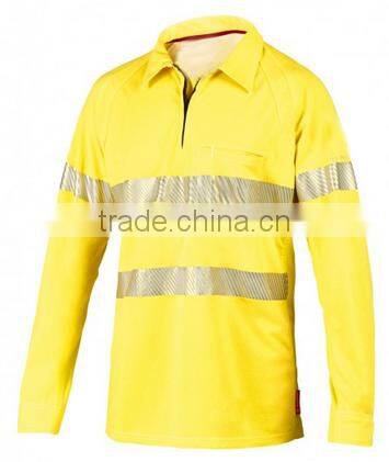 long sleeve fire retardant polo with FR segmented tape