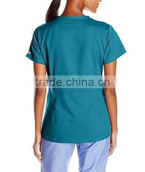 Colorful 2017 custom fashionable Scrub Top nurse hospital uniforms medical scrubs designs