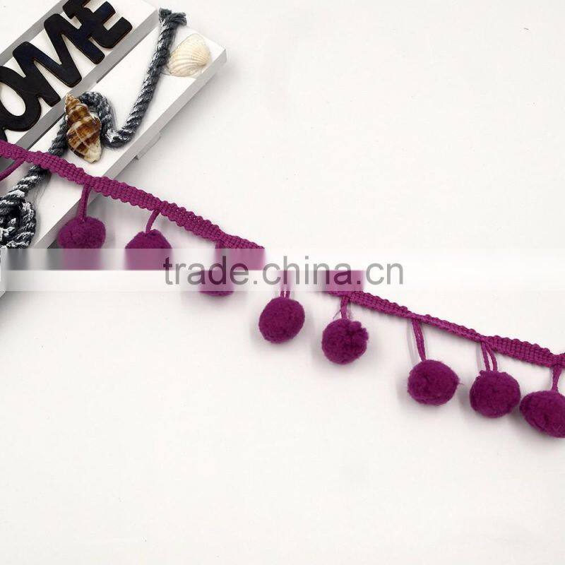 Stock Colorful Women's Girl's Apparel Accessories Pom Pom Ball Trimming