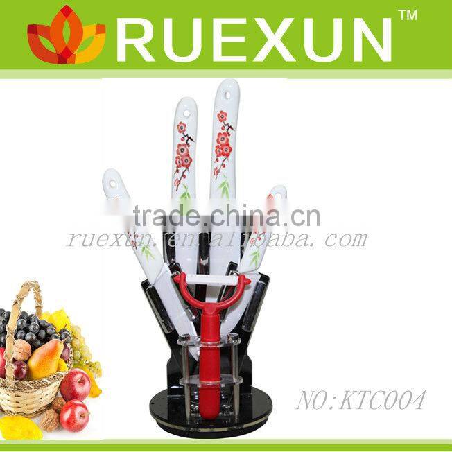 KTC023 - With PVC holder 5pcs Kitchen Ceramic Knife Set