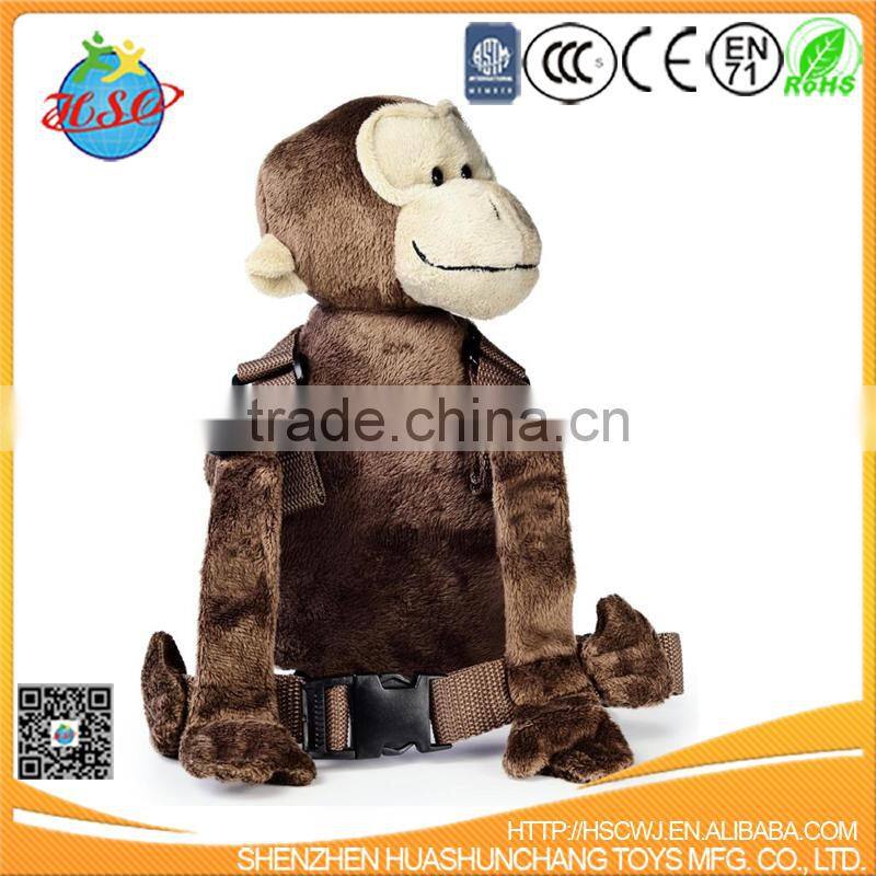 Cartoon Plush Animal Dog Safety 2 in 1 Harness Backpack Anti-lost Shoulder Bags for 1-3 Years Old Kids