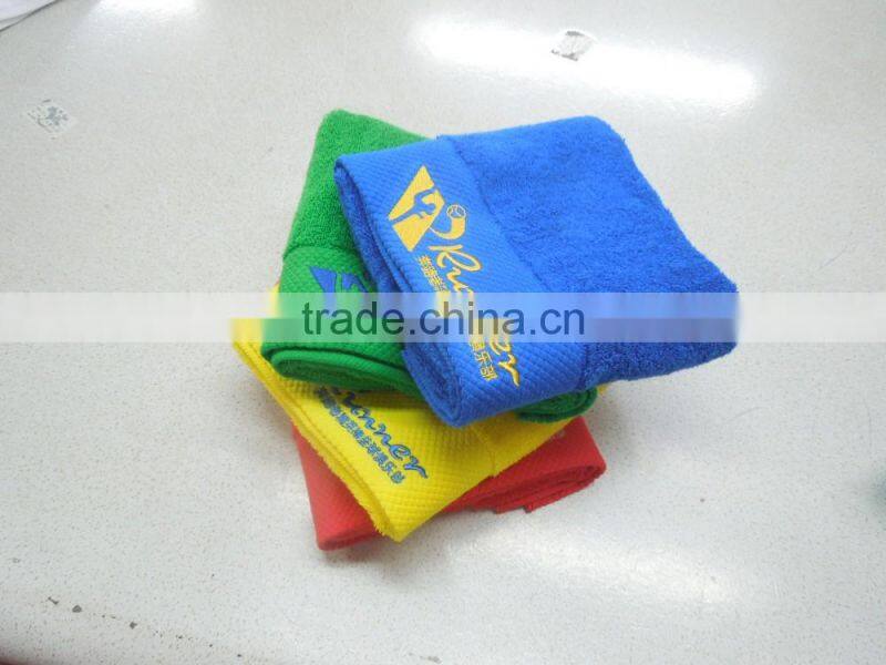premium cotton hand towel, bright colors towel with embroidery logo