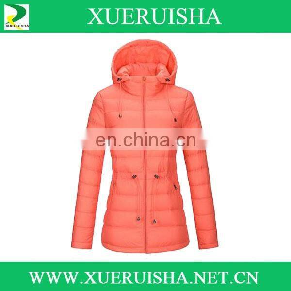 woman winter down jacket in 4 layers hand wash