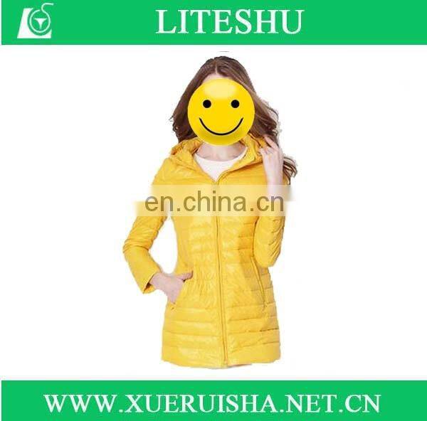 oem logo printed women winter outwear down jacket in nylon