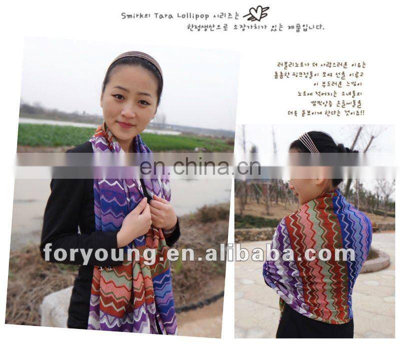 zigzag designs pashmina cotton shawl