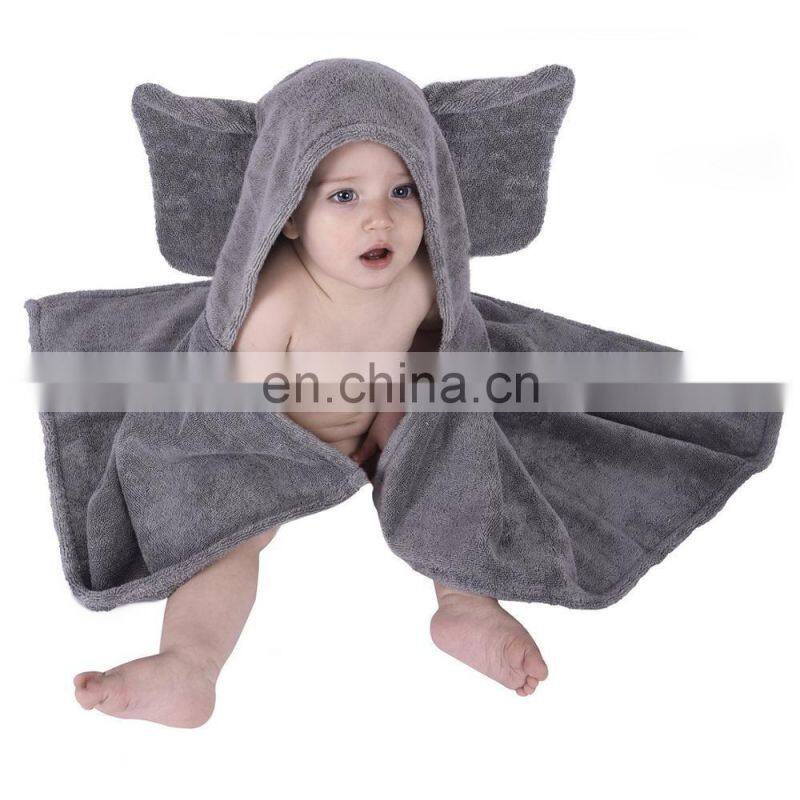 Custom 100% Bamboo Elephant Baby Bath Towel With Hood Beautiful Pink Girl Hooded Elephant Towel