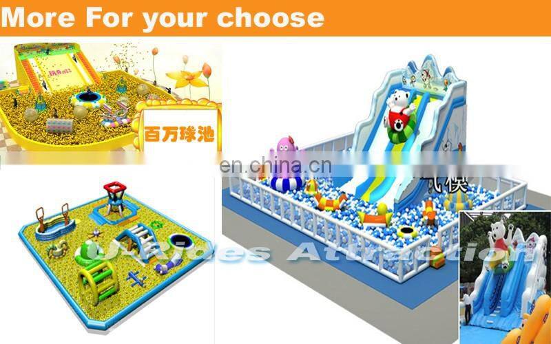 U-Rides White Snow bear Giant Inflatable Ocean ball pool with slides and toys