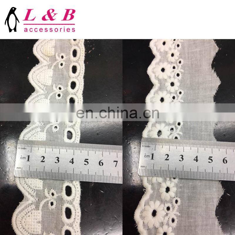White Embroidery lace cotton trimming
