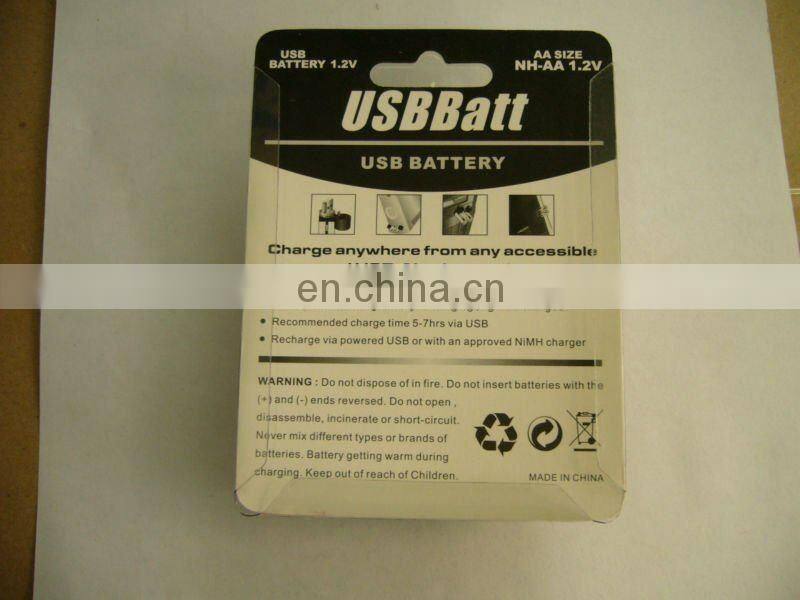 USBCELL AA Rechargable Battery 2 Cell Pack