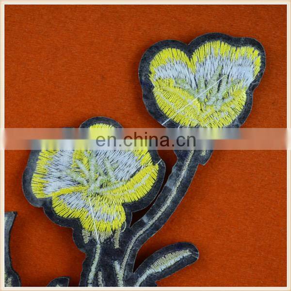 new design hot sale floral embroidery patches for decoration