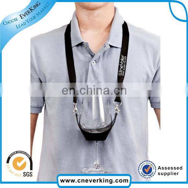 portable hand free lanyard with wine glass holder wholesale