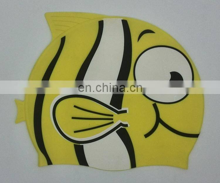 Silicone cartoon swim cap kids