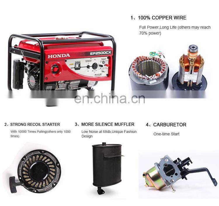 China Factory Gasoline Engine Generator 2500 2.5kw 3kw 168F-1 Portable Gasoline Generator Manual With Wheels