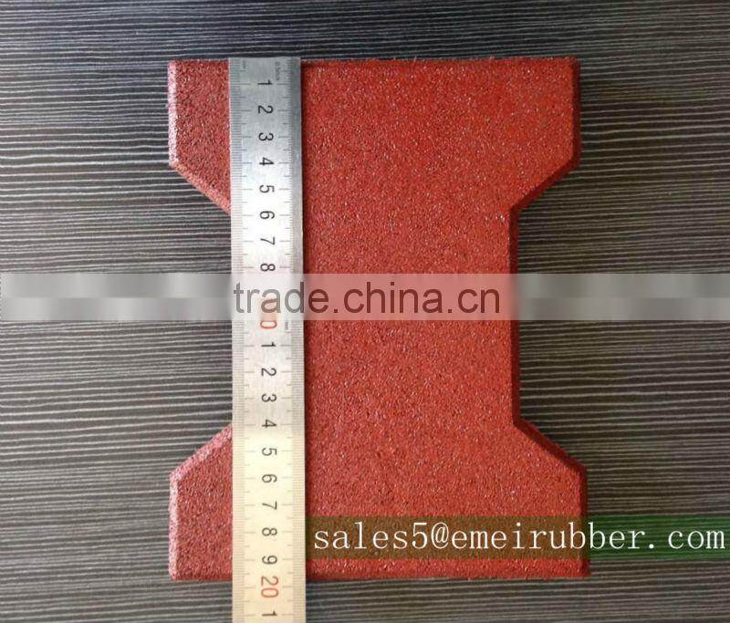 Dog-bone Interlocking recycled rubber tile