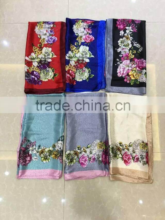 new style satin silk muslem square scarf