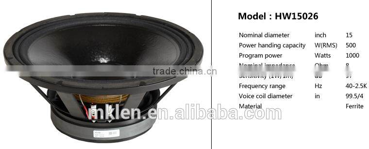 WS15, 15" pro high power bass speaker